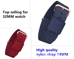 Cinturino per orologio in nylon 14mm blu mezzanotte e bordeaux come ricambio utile