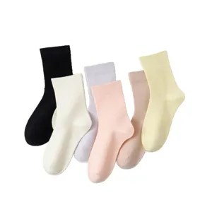 Bunte Damensocken Halbwadenlänge reine Baumwolle Frühling Sommer atmungsaktive Freizeitsocken.