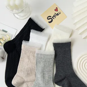 Women spring summer lace ruffle sheer ballet core crew socks breathable aesthetic casual hosiery
