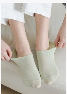 Women summer thin low-cut breathable mesh invisible boat socks anti-slip soft daily