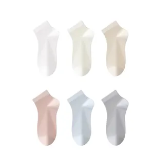 Detailed view of women's summer thin breathable short silk socks in various stylish colors.