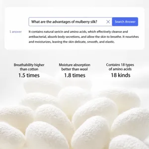 Mulberry silk cocoons material background showing breathable and moisture absorbing features.