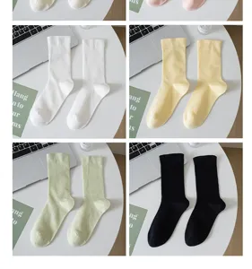 Summer thin pure cotton mid-calf mesh breathable socks multi-color variant detail display.