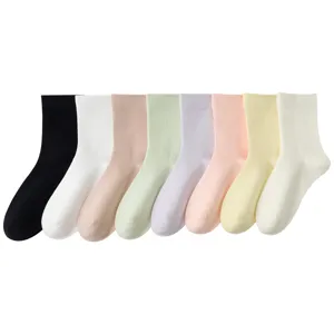Women cotton mid tube socks comfortable antibacterial colorful spring autumn casual socks