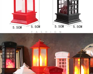 Mini LED Dekorationslaterne mit Kerzeneffekt für Weihnachten und Halloween 5,5 cm
