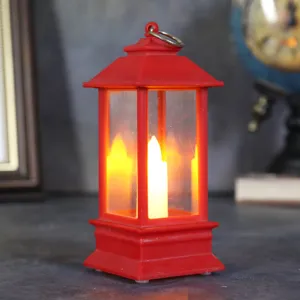 Dekorative rote LED-Laterne mit warmem Kerzenlicht für Weihnachts- und Halloween-Feiern