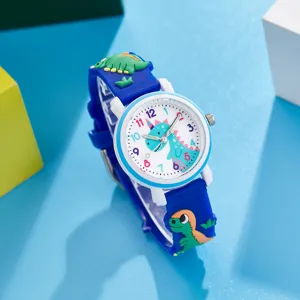 Kids 3D Cartoon Dinosaur Unicorn Quartz Watch Silicone Strap Children Wristwatch Birthday Gift