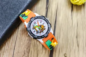Children cute excavator watch cartoon electronic watch waterproof wrist watch for boys and girls