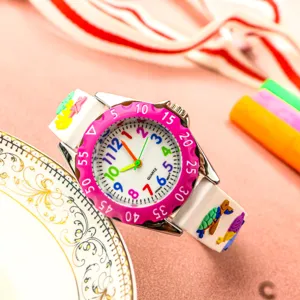Kinder Quarzuhr mit bunten Zahlen, Ozean-Motiv Armband, ideal für Jungen und Mädchen.