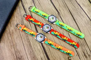 Kids cute excavator silicone watch children cartoon waterproof quartz watch for boys