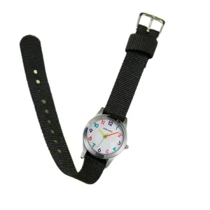 Kinder Canvas Armbanduhr Quarz mit bunten Zahlen fuer Grundschueler Jungen und Maedchen