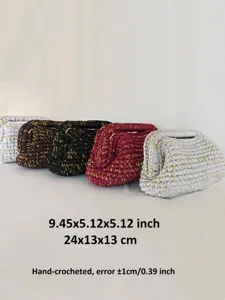 Sac à bandoulière tissé à la main fil doré contraste texture vintage sac de luxe détail