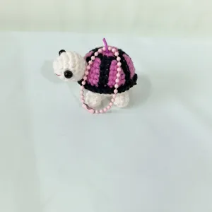 Tortue au crochet fait main porte-clés mignon animal tricoté pendentif accessoire sac