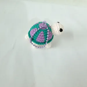 Porte-clé tortue au crochet fait main mignon pendentif de sac tricoté accessoire cadeau