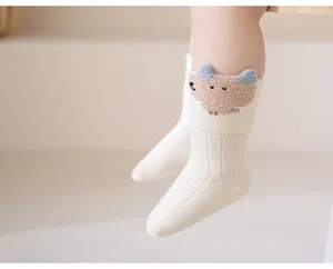 Newborn baby socks cute cartoon infant mid-tube cotton socks soft breathable cozy