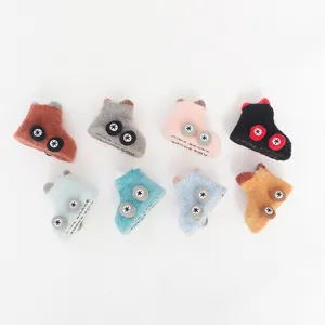 Cute toddler anti-slip car socks, thickened plush winter baby floor shoes for 0-3 years.