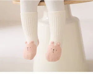Newborn baby winter thick warm cartoon cute bear mid-calf socks comfortable infant socks
