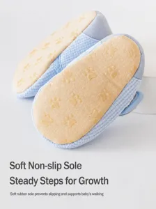 Scarpe primi passi neonato suola morbida antiscivolo mesh traspirante azzurro chiaro