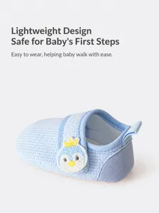 Scarpe primi passi neonato leggere suola morbida antiscivolo simpatico pinguino velcro
