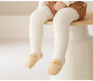 Infant cute duck thickened over-the-knee long socks, cozy warm baby winter leg warmers.