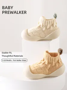 Knit baby prewalker shoes anti slip soft sole infant floor socks for toddlers boys girls