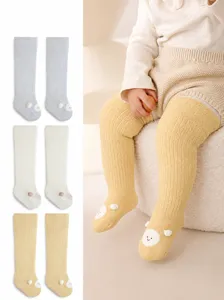 Newborn Baby Thickened Warm Over The Knee High Tube Socks Infant Winter Cute Cartoon Bear Fleece Baby Long Socks