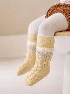 Newborn Baby Thickened Fleece Thermal Mid Calf Socks Winter Cute Cable Knit Warm Infant Toddler Boys Girls Socks