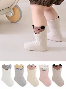 Newborn Baby Cotton Crew Socks Cute Cartoon Animal Design Breathable Non Slip Infant Toddler Socks Kids Hosiery