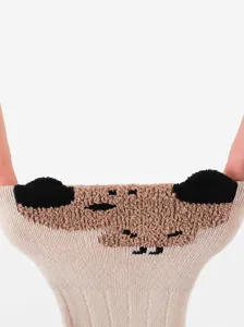 Newborn baby cute cartoon cotton socks, high elasticity bone-free infant mid tube socks