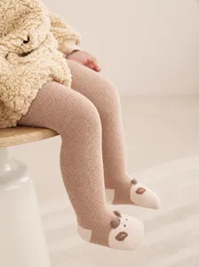 Infant Thickened Fleece Tights Winter Warm Cute Cartoon Animal Footed Leggings For Baby Toddler Newborn