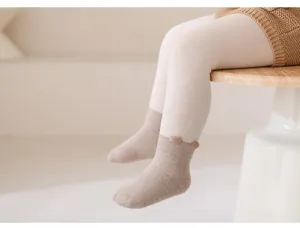 Medias de canalé para niños pequeños y calcetines con orejitas adorables, punto suave.