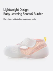 Chaussures d'ete bebe en maille, chaussures premiers pas legeres et respirantes semelle souple.