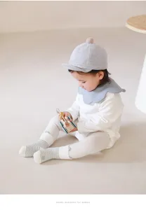 Cute infant baby cotton striped mid-tube socks for spring, casual cute daily wear detail.