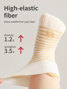 Infant striped cotton mid-tube socks cute breathable high elasticity baby socks for spring