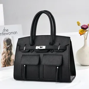 Sac à Main Femme en Cuir PU Sac d'Épaule Classique Sac à Poignée Supérieure Sac Cabas Élégant