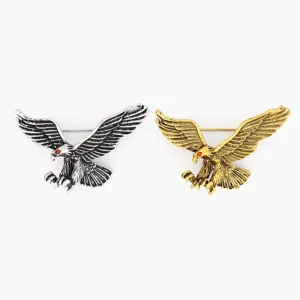 Broche aigle vintage en métal pour homme, élégante épingle de revers pour costume.