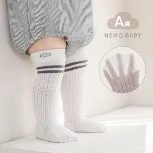 Newborn Baby Cotton Mesh Long Tube Anti-Mosquito Socks Infant Breathable Thin Cute Embroidery Crew Socks Kids Accessories