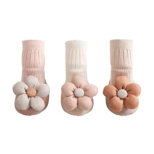 Simpatici Calzini da Terra per Neonati e Bambini con Suola in Pelle Morbida Calzini da Passeggio Antiscivolo Scarpe da Principessa per Bambina