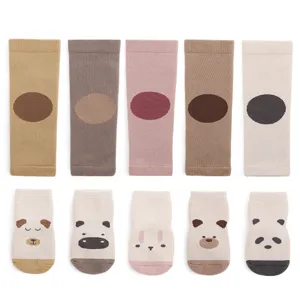 Baby Verdickt Fleece Thermisch Über Dem Knie Krabbelsocken Antirutsch Süßes Zeichentricktier Kleinkind Knieschoner Socken Set