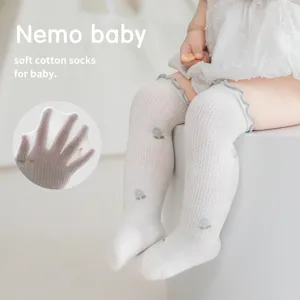 Newborn Baby Thin Mesh High Tube Socks Cute Lace Floral Embroidery Toddler Infant Girl Long Socks