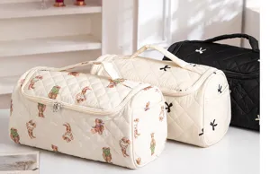 Portable large capacity cosmetic bag, waterproof travel toiletry storage pouch for daily use.