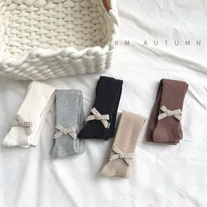 Collants côtétés pour enfants mignons avec nœud coton leggings automne image principale
