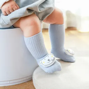 Kleinkind Rippstrick Wadenstrümpfe mit süßen 3D Plüschtier Deko für Babys Jungen Mädchen