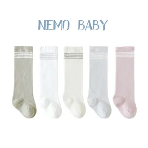 Infant Baby Summer Anti-Mosquito Long Tube Socks Combed Cotton Preppy Style Striped Breathable Kids Socks
