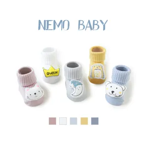 Neugeborene Baby Anti-Rutsch Bodensocken Süße 3D Cartoon Puppe Gekämmte Baumwolle Crew Socken Frühling Herbst Kinder Socken