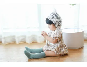 Chaussettes longues en coton pour enfants couleur unie genou slouch chaussettes bebe automne