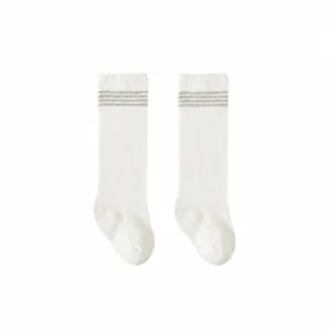 Baby summer breathable mesh long tube socks, soft cotton infant anti-mosquito socks
