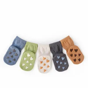 Süße Kleinkind Anti-Rutsch Boden Socken atmungsaktive Baumwolle Babysocken 5er