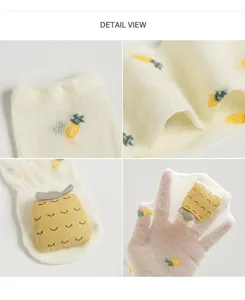 Infant summer mesh cotton long socks cute 3D pineapple baby knee-high socks breathable