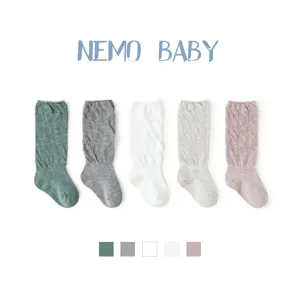Nourrisson Enfants Chaussettes Slouch Couleur Unie Longues Chaussettes en Coton Genou Haute Décontracté Doux Respirant Tout-Petits Bébé Hoiserie